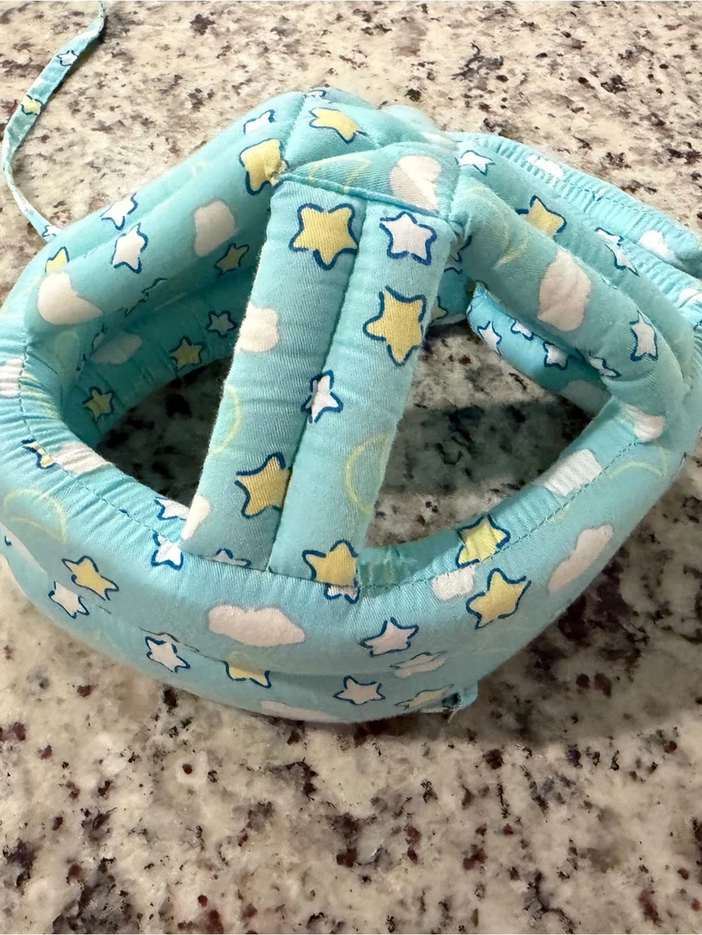 Kids Soft Protective Helmet - Light Blue Star & Cloud Pattern